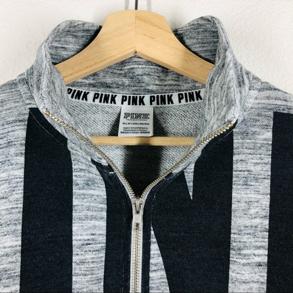Pink by Victoria Secret Campus Quarter Zip Pullover Sweatshirt XS EUC - Picture 3 of 8